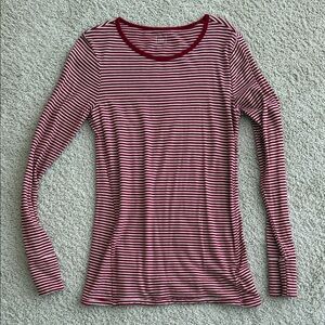 GAP Red and White Striped Long Sleeve Tee